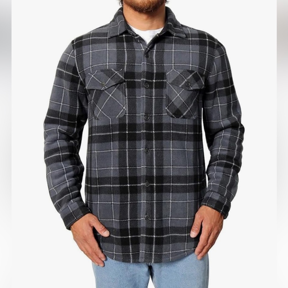 NEW Freedom Foundry Mens plaid fleece jacket size:S